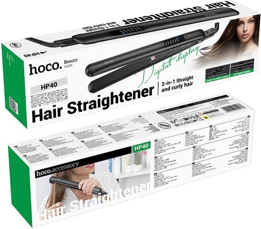 Выпрямитель для волос Hoco Premium Product HP40 2в1 выпрямление и завивка черный Выпрямитель для волос Hoco Premium Product HP40 2в1 выпрямление и завивка черный — изображение 1