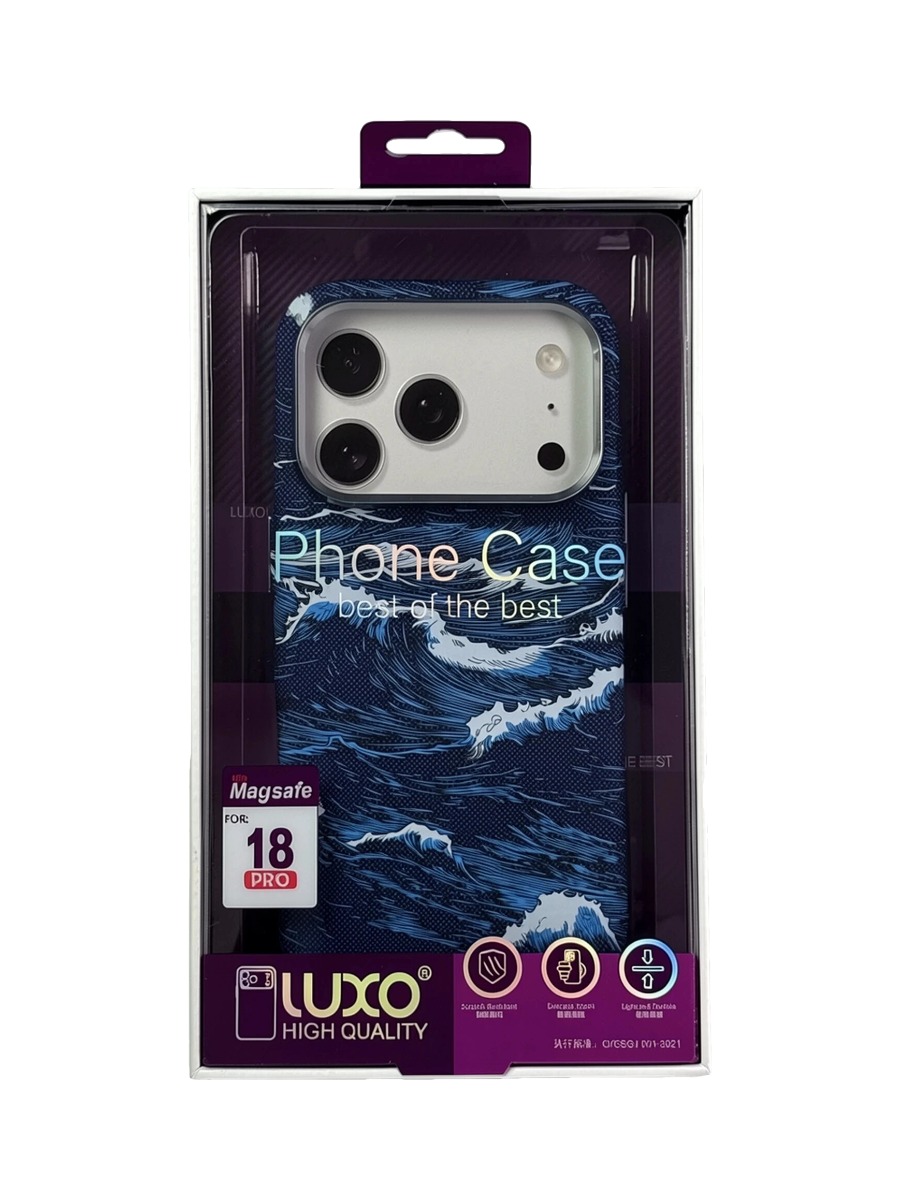 Чехол для телефона Carbon Luxo Life MagSafe iPhone 17 Pro:18 Pro P069 голубой Чехол для телефона Carbon Luxo Life MagSafe iPhone 17 Pro Max/18 Pro Max G80 синий — изображение 1