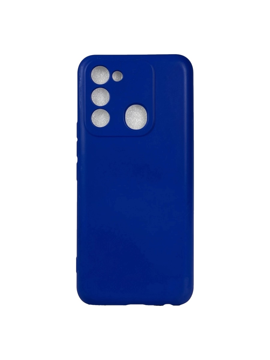 Плотный силиконовый чехол Soft-touch для Tecno Spark 8C:Go 2022 синий Плотный силиконовый чехол Soft-touch для Tecno Spark 8C/Go 2022 синий — изображение 1