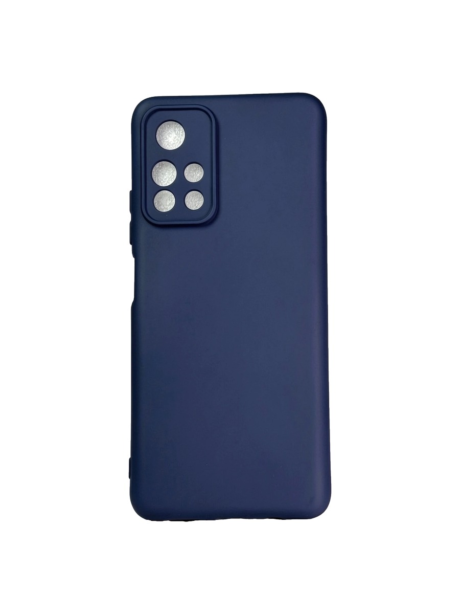 Плотный силиконовый чехол Soft-touch для Xiaomi Redmi Note 10T синий Плотный силиконовый чехол Soft-touch для Poco M4 Pro 5G/Note 11T темно-синий — изображение 1